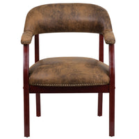 Flash Furniture Bomber Jacket Brown Luxurious Conference Chair with Accent Nail Trim-Captain's Chair