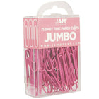 JAM Paper Coloured Jumbo Paper Clips, Large, Pink Paperclips, 6 Packs of 75, 450 Total (42186873g)-Material: Metal
