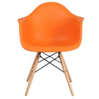 Flash Furniture Alonza Series Orange Plastic Chair with Wooden Legs-Accent Side Chair