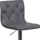 Flash Furniture Contemporary Tufted Grey Vinyl Adjustable Height Barstool with Chrome Base-CA117 Fire Retardant Foam