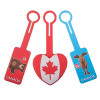 Austin House Luggage Tags - Assorted Canada Designs-One-piece loop luggage tag which securely loops through luggage handles