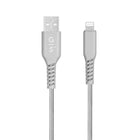 General Supply Goods + Co MFI 10ft Braided Lightning Charging Cable - Silver Grey-Sleek and tangle free