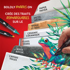 Sharpie Creative Markers - Water-Based Acrylic - Brush Tip - Assorted Colours - 2 Pack-Colours pop on light and dark surfaces; boldly mark on paper, metal, wood, ceramic, glass, rock, and canvas