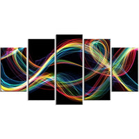 Designart Coloured Smoke 5-Panel Abstract Canvas Art Print, (PT3089-373)-Print