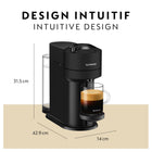 Nespresso Vertuo Next Coffee and Espresso Machine by De'Longhi - Matte Black-High convenience and flexibility: Simple one-button operation, automatic coffee pod ejection.