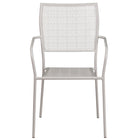Flash Furniture Light Grey Indoor-Outdoor Steel Patio Arm Chair with Square Back-Stackable Patio Chair