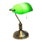 Simple Designs Incandescent Table Lamp - Green-Green Glass Rollover Shade