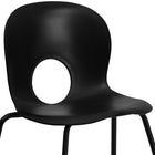 Flash Furniture HERCULES Series Designer Black Plastic Stack Chair with Black Frame-Cutout Back allows air circulation