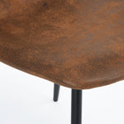 FurnitureR Dining Side Chair - Suede Vintage - 4 Pack-Straight metal tube legs and the bottom of the chair legs has a plastic, a nice soft rubber floor protectors for sensitive flooring