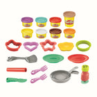 Play-Doh Kitchen Creations Flip 'n Pancakes Playset-14 Play Kitchen Accessories: This pretend play kitchen set for kids comes with 4 different pretend pancake cutter shapes, an extruder to make silly "syrup," a spatula, and even plates and forks to share their creations 