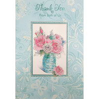 Rosedale 5-1/2" x 8" Thank You From Both Of Us Greeting Cards And Envelopes, 12 Pack (17730)-Printed on premium uncoated card stock