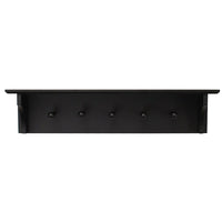 Foster 24"L x 4.5"D x 5.5"H Wall Shelf, 5 Pegs, Black (FN00380-5INT)-Measurement and weight capacity: floating shelf measures 24"L x 4.5"W x 5.5"H in dimensions. it is the perfect size for an entrance, hallway, foyer, closet, mudroom, kitchens, laundry/utility rooms, garages, and offices. the wall shelf holds up to 10 pounds which allows you to place items with a little more weight
