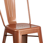 Flash Furniture 24" High Copper Metal Indoor-Outdoor Counter Height Stool with Back-Seat Size: 14''W x 14''D