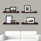 nexxt FN00299-0MC Edge 23" x 4" Picture Frame Ledge, Espresso-Measurement and weight capacity: each floating shelf measures 23"L x 4"W x 2"H. significant length means you have nearly 2 feet of the beautiful display, creating maximum storage space. each shelf holds up to 8 pounds which allows you to place items with a little more weight on each shelf