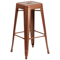 Flash Furniture 30" High Backless Copper Indoor-Outdoor Barstool-Stackable Industrial Style Modern Stool