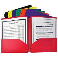 C-Line Two Pocket Portfolio with Three-Hole Punch, Assorted, 36 Pack-Grades: Kindergarten - 12th