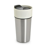 Sully Stainless And Ceramic Double Wall Mug, 450ML-Double wall ceramic and stainless mug with slide lid to open and close