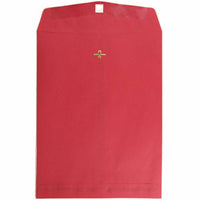 JAM Paper 10" x 13" Open End Catalog Coloured Envelopes with Clasp Closure - Red Recycled - 50 Pack-Red Envelope