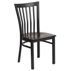 Flash Furniture HERCULES Series Black School House Back Metal Restaurant Chair - Walnut Wood Seat-500 lb. Weight Capacity