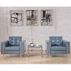 Flash Furniture HERCULES Lesley Series Contemporary Grey LeatherSoft Chair with Encasing Frame-Tufted Back and Seat