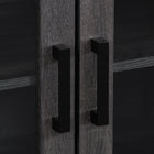 CorLiving LFF-101-B Fremont Grey TV Bench with Glass Cabinets for TVs up to 95"-Dimensions: 22"H x 79"W x 17"D