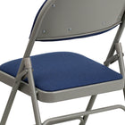 Flash Furniture HERCULES Series Ultra-Premium Triple Braced Navy Fabric Metal Folding Chair with Easy-Carry Handle-Curved Triple Braced Frame