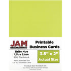 JAM Paper Two Sided Printable Business Cards, 2 x 3.5, Bright Hue, Lime Green, 500 Pack (22128340g)-Size: 3.5" x 2"