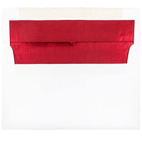 JAM Paper A9 Foil Lined Envelopes, 5.75 x 8.75, White with Red Lining, 250 Pack (76798H)-White with red foil lined envelope