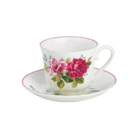 Roy Kirkham Teacup and Saucer (230 ml) Set of 2 - Rosa Alba-Teacup and Saucer