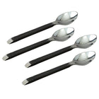 Elegance Gibraltar Spoons, Matte Black/Stainless Steel, 4 Pack-Four spoons