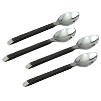 Elegance Gibraltar Spoons, Matte Black/Stainless Steel, 4 Pack-Four spoons