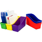 Storex Large Book Bin - Assorted Colours - 6 Pack-Fits scrapbook paper, letter size files and folders and large magazines