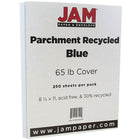 JAM Paper Parchment Cardstock, 8.5 x 11, 65lb Blue Recycled, 250/ream (96700000B)-Blue