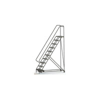 Tri-Arc Manufacturing Aluminum Rolling Ladder, Step Width: 24", Step Type: Ribbed, No. of Steps: 10 (WLAR110244)-No. of Steps: 10