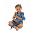 Manimo Weighted Lizard, Blue, 2 kg (MNO01851)-Outside: Lycra: 80% polyester, 20% spandex, Satin: 80% polyester, 20% nylon. Inside: HDPE Ball (high density polyethylene). Eyes: Non-toxic black ink.