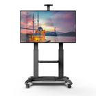 Kanto Height Adjustable Rolling TV/AV Cart with Adjustable Shelf for 60"-100" TVs - Black-All necessary hardware included