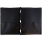 JAM Paper Plastic 2 Pocket School POP Folders with Metal Prongs Fastener Clasps, Black, 6 Pack-Dimensions: 9.5" x 11.5"