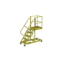 Tri-Arc Supported 50" Cantilever Rolling Ladder, Perforated, 74" x 74" (UCS500530246)-Frame Material: Steel