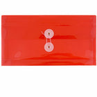 JAM Paper Plastic Envelopes with Button and String Tie Closure #10 Business Booklet - 5.25" x 10" - Red - 12 Pack -Colour: Red 