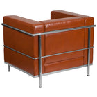 Flash Furniture HERCULES Regal Series Contemporary Cognac Leather Chair with Encasing Frame-Cognac LeatherSoft Upholstery