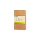 Moleskine Cahier Plain Soft Cover Journals with Pocket - Kraft Brown - 3.5" x 5.5" - 3 Pack-Kraft Brown flexible cardboard cover