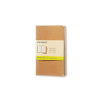 Moleskine Cahier Plain Soft Cover Journals with Pocket - Kraft Brown - 3.5" x 5.5" - 3 Pack-Kraft Brown flexible cardboard cover