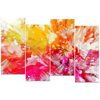 Designart Vibrant Colours Flower 4-Panel Canvas Art Print, (PT3422-2-271)-Print