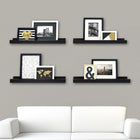 nexxt FN00298-3MC Edge 23" x 4" Picture Frame Ledge, Black-Measurement and weight capacity: each floating shelf measures 23"L x 4"W x 2"H. significant length means you have nearly 2 feet of the beautiful display, creating maximum storage space. each shelf holds up to 8 pounds which allows you to place items with a little more weight on each shelf