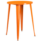 30'' Round Orange Metal Indoor-Outdoor Bar Height Table (CH-51090-40-OR-GG)-Metal Cafe Table