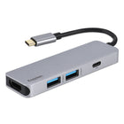 Kopplen USB-C 4 Ports Multi-function Hub 4 in 1 with 4K HDMI Output and USB 3.0 Port-USB-C PD 60W: USB-C port (PowerDelivery ready) supports up to 60W quick charge and USB 3.0 speedy transfer