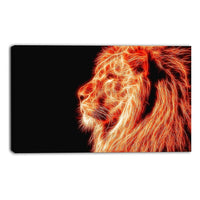 Designart On the Watch Red Lion Canvas Art Print, 40" x 20", (PT2463-40-20)-Print