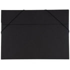 JAM Paper Kraft Chipboard Portfolio, Elastic Closure, Large, 11 x 15 x.38, Black Kraft, 2 Pack (6102 202g)-Black kraft