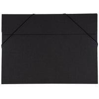 JAM Paper Kraft Chipboard Portfolio, Elastic Closure, Large, 11 x 15 x.38, Black Kraft, 2 Pack (6102 202g)-Black kraft