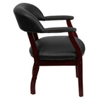 Flash Furniture Black Vinyl Luxurious Conference Chair with Accent Nail Trim-Black Vinyl Upholstery
